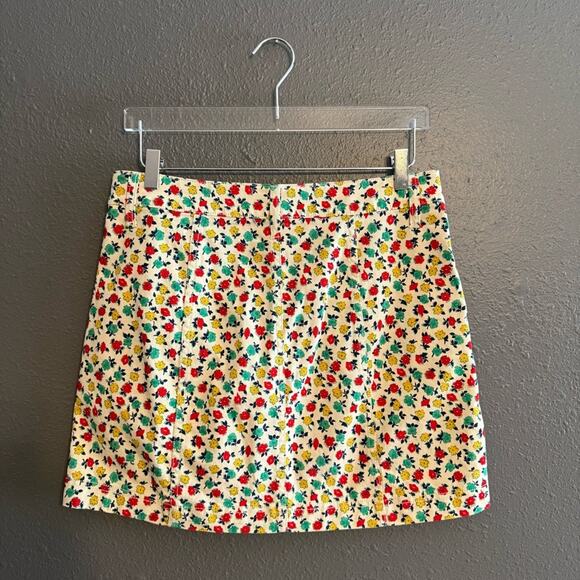 J. Crew Mercantile Floral Denim Mini Skirt Size 4 - Picture 3 of 6